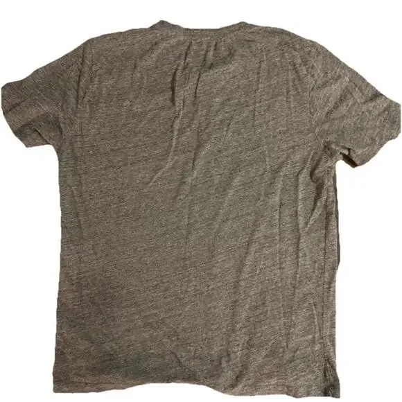 Marine Layer Henley Shirt Men's M Heather Gray Short Sleeve Casual - Picture 3 of 3